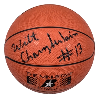 Wilt Chamberlain Signed & "#13" Inscribed Baden Mini Basketball (Beckett)